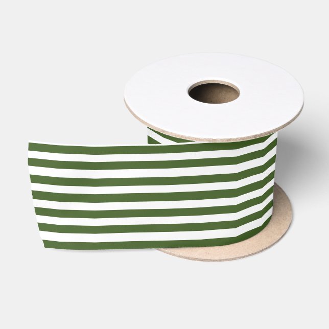 Ruban En Satin Grandes vertes et blanches (Bobine)