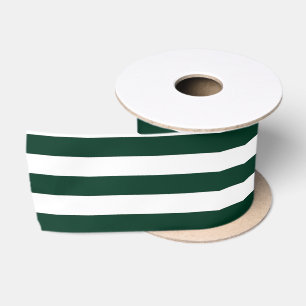 Ruban En Satin Grandes vertes foncées et blanches