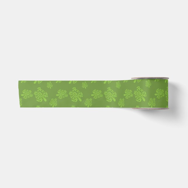 Ruban En Satin Graphique vert de tortue (Devant)