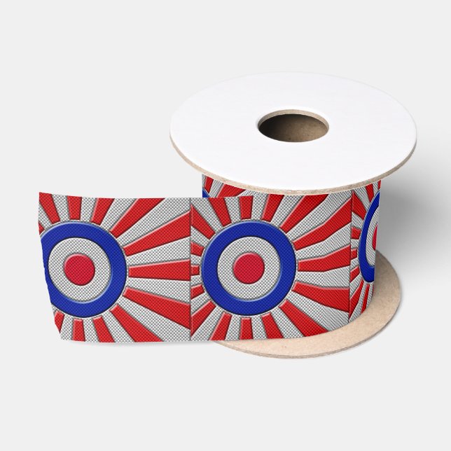 Ruban En Satin Gras Roundel Sunburst Design en fibre de carbone (Bobine)
