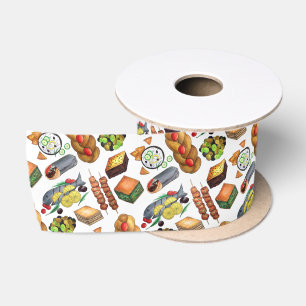Ruban En Satin Grèce Méditerranéen Imprimer Cuisine grecque