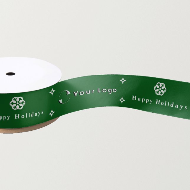 Ruban En Satin Green Modern Christmas Business Logo Entreprise Pe (Créateur téléchargé)