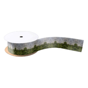 Ruban En Satin Green Moss & Earth Nature Art