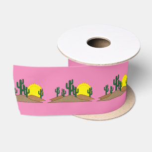 Ruban En Satin Green Saguaro Cactus Desert Sunset Thunder_Cove