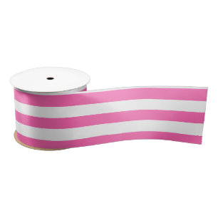 Ruban En Satin Grilles roses et blanches chaudes