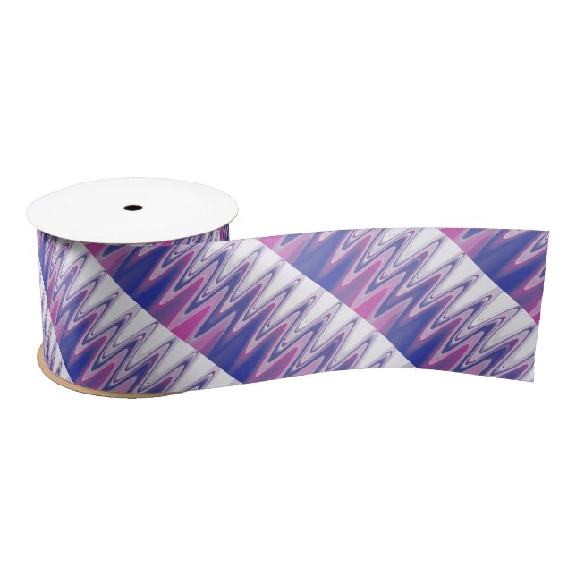 Ruban En Satin gris bleu Fuchsia (Bobine)