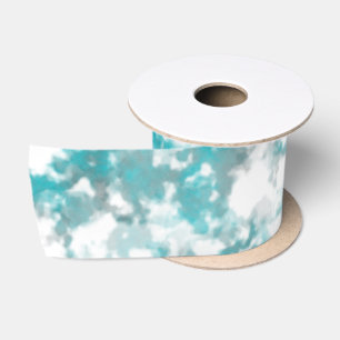 Ruban En Satin gris turquoise et blanc abstrait