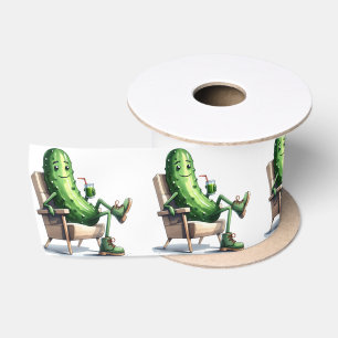 Ruban En Satin Gros Dill Pickle assis dans une chaise