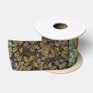 Ruban En Satin Guillaume Morris Faisan Oiseau Arbre Fleur