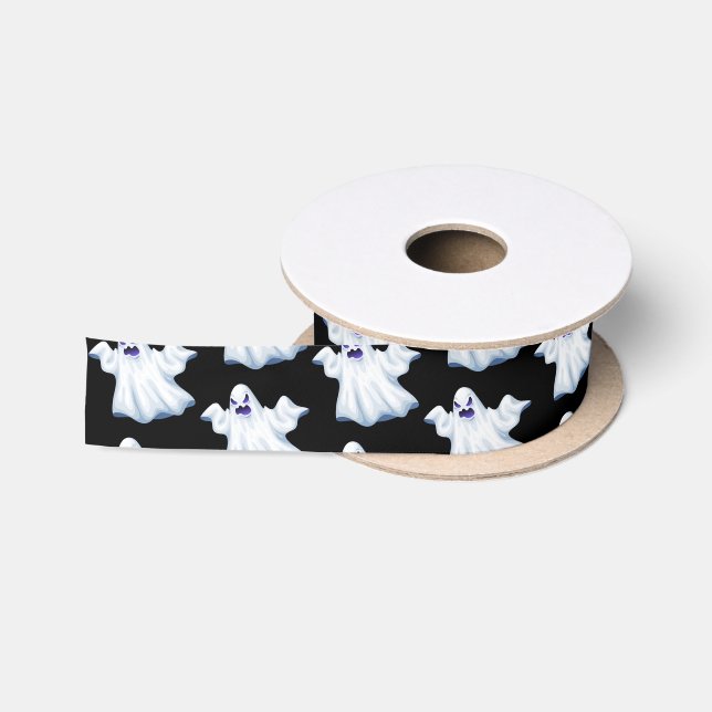 Ruban En Satin Halloween Satin Ribbon Ghost (Bobine)