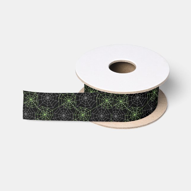 Ruban En Satin Halloween Satin Ribbon Spider Webs (Bobine)
