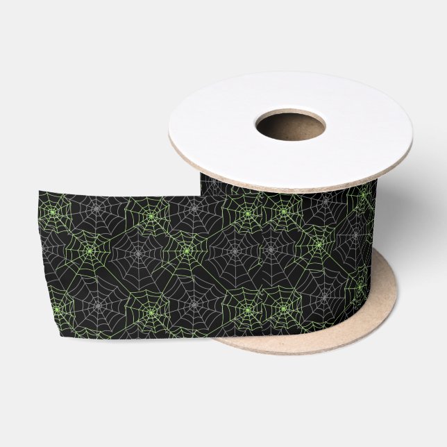 Ruban En Satin Halloween Satin Ribbon Spider Webs (Bobine)