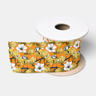 Ruban En Satin Heure de printemps dans le ruban satin jaune