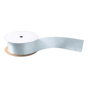 Ruban En Satin Hibiscus bleu clair Floral
