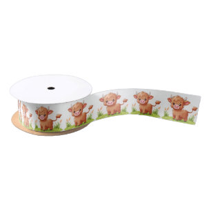 Ruban En Satin Highland Cow