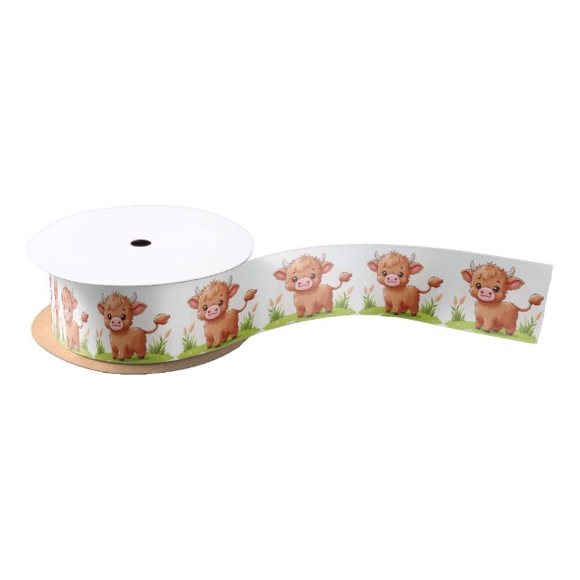 Ruban En Satin Highland Cow (Bobine)