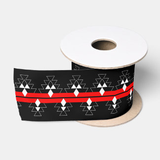 Ruban En Satin Histoires tissées natives de 3 pouces - Rouge -
