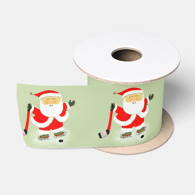 Ruban En Satin Hockey Christmas (Bobine)