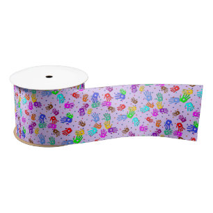 Ruban En Satin holiES - points de mains motif 1 coloré