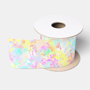 Ruban En Satin holiES - Splashes pastel motif transparent 1