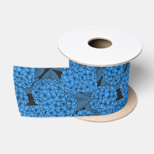 Ruban En Satin Hydrangée bleue