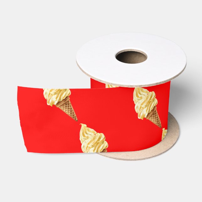 Ruban En Satin Ice-cream Vivid red (Bobine)