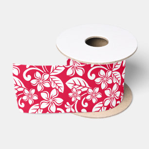RUBAN EN SATIN ÎLE PLUMERIA (ROUGE) SATIN RIBBON