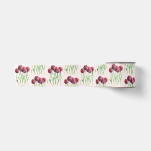 Ruban En Satin Illustration aquarelle de fleurs d'Alliums Rose Po