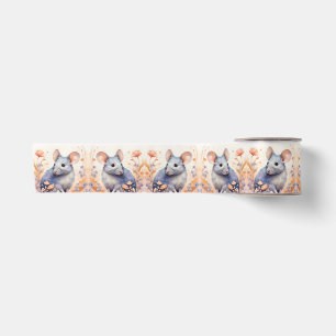 Ruban En Satin Illustration aquarelle de souris mignonne 