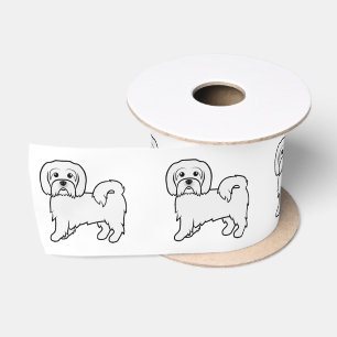 Ruban En Satin Illustration de chien de dessin animé mignon Coton