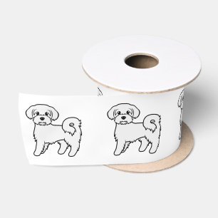 Ruban En Satin Illustration de chien de dessin animé mignon malta