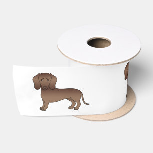 Ruban En Satin Illustration de chien mignon teckel à poil lisse m