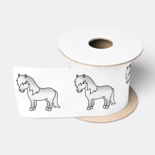 Ruban En Satin Illustration de dessin animé mignon de poney Shetl