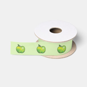 Ruban En Satin Illustration de fruit de pomme de dessin animé ver