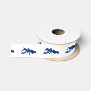 Ruban En Satin Illustration de l'écrevisse marron bleu