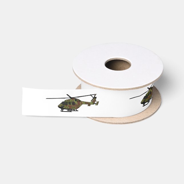 Ruban En Satin Illustration de l'hélicoptère de l'armée (Bobine)