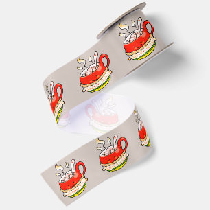 Ruban En Satin Illustration de mug Kawaii bonjour l'hiver cosy
