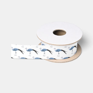 Ruban En Satin Illustration d'oiseau de grue bleue