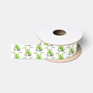 Ruban En Satin Illustration drôle de mante verte en prière