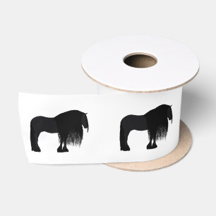 Ruban En Satin Illustration moderne du cheval friésien