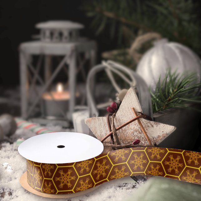 Ruban En Satin Impression de miel dans les tons chauds (Créateur téléchargé)