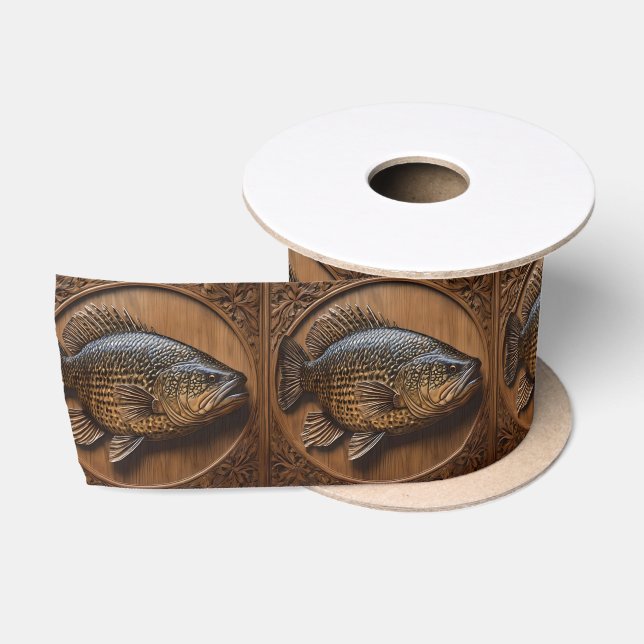 Ruban En Satin Impression textuelle 3D Australian Murray Cod, (Bobine)