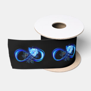 Ruban En Satin Infini lumineux avec rose bleue