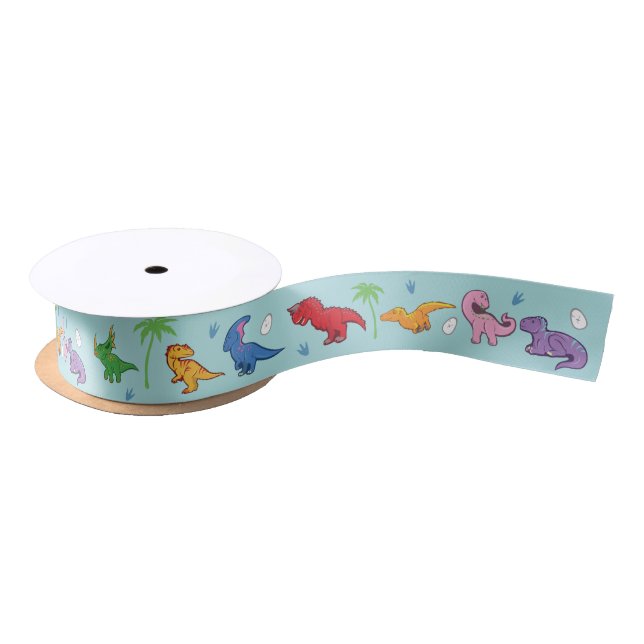 Ruban En Satin J'aime des dinosaures ! (Mignon) (Bobine)