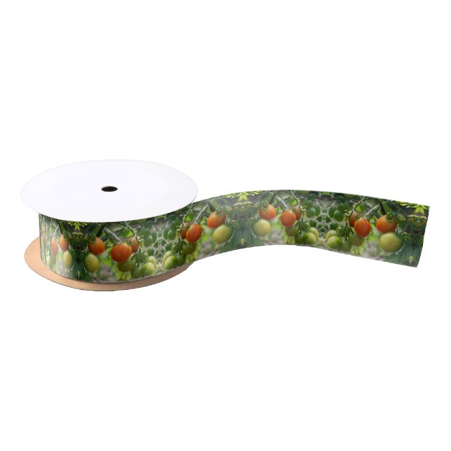 Ruban En Satin Jardin Cherry Tomates Nature (Bobine)