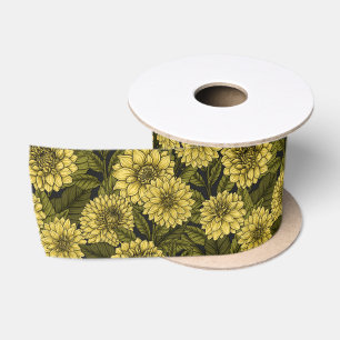 Ruban En Satin Jardin de Dahlia jaune
