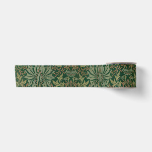 Ruban En Satin Jardin de fleurs de William Morris - Verts
