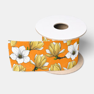Ruban En Satin Jardin de Magnolia en jaune