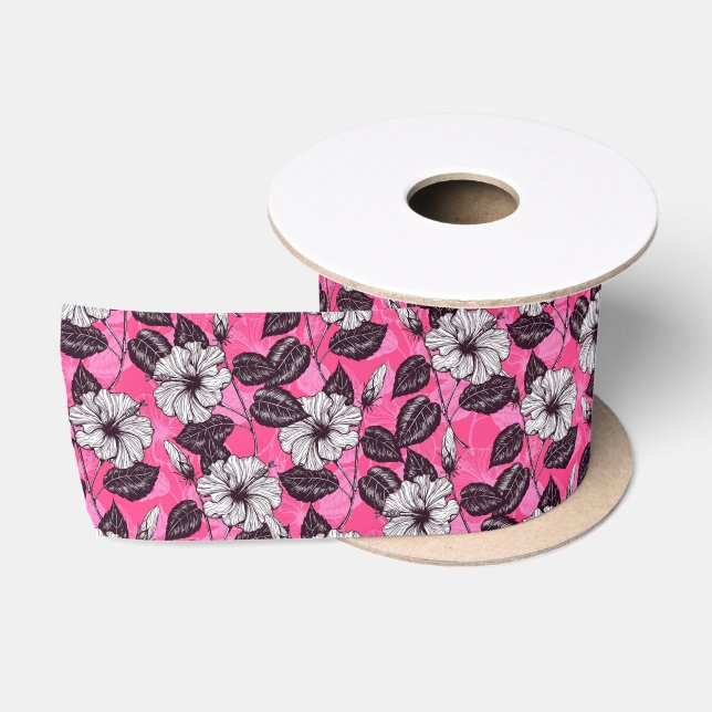 Ruban En Satin Jardin des Hibiscus 2 (Bobine)