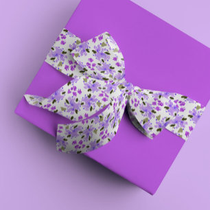 Ruban En Satin Jardin Floral Aquarelle Violet